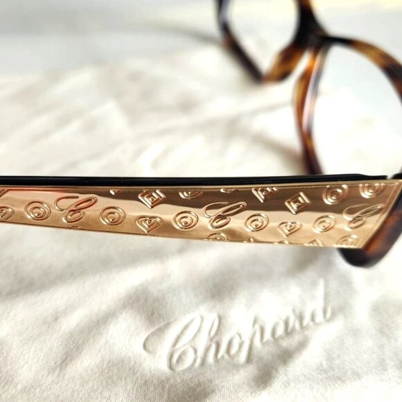 ✨NEW Designer CHOPARD Monture Eyeglasses 23K Gold VCH 048 Sz 55[ ]14 Limited Edt - Picture 4 of 8